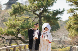 角隠しと綿帽子で華やかに三渓園撮影