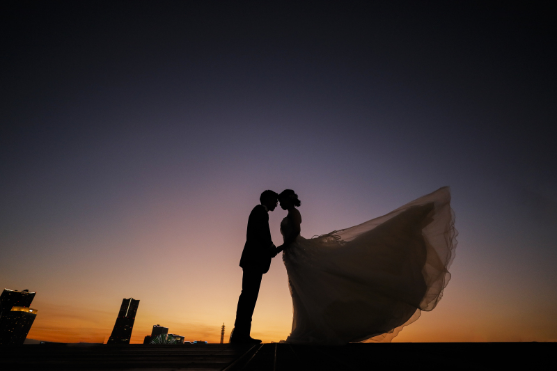 綺麗な夕焼けと一緒に