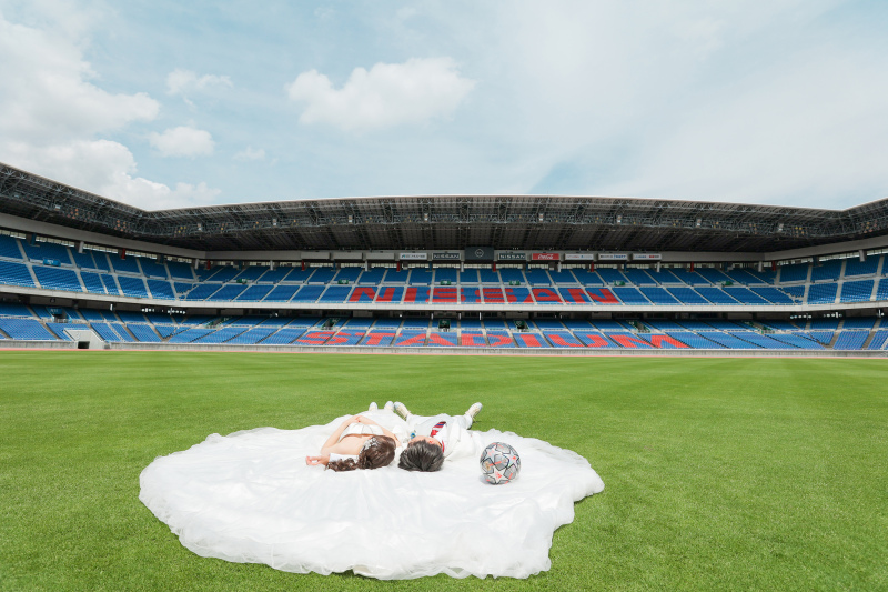 ひろーいスタジアムを2人占め!