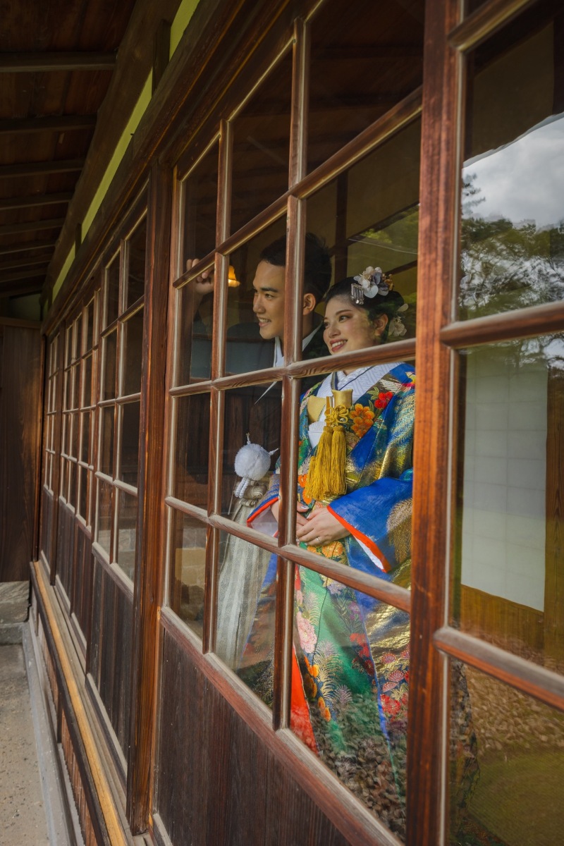 窓の外を覗く様子も