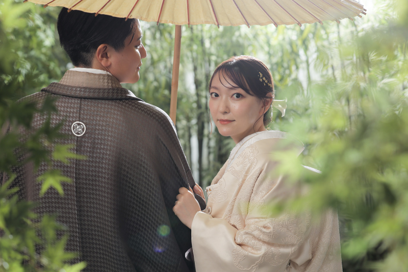 竹林で相合傘^^