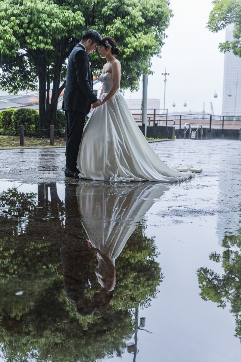 水溜りもオシャレに