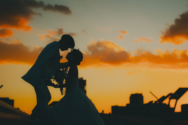 夕暮れとシルエット