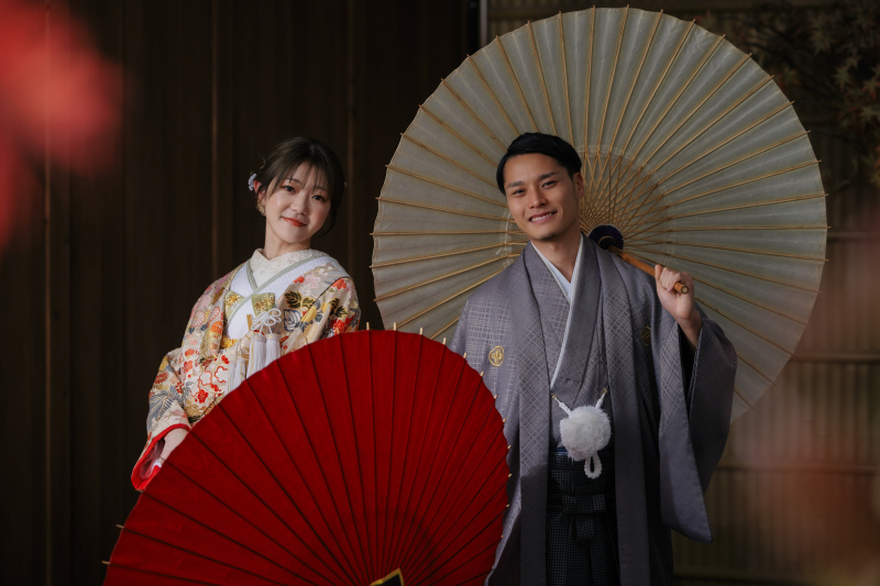 和装×和傘×紅葉