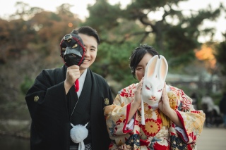 三溪園の紅葉とアイテムで