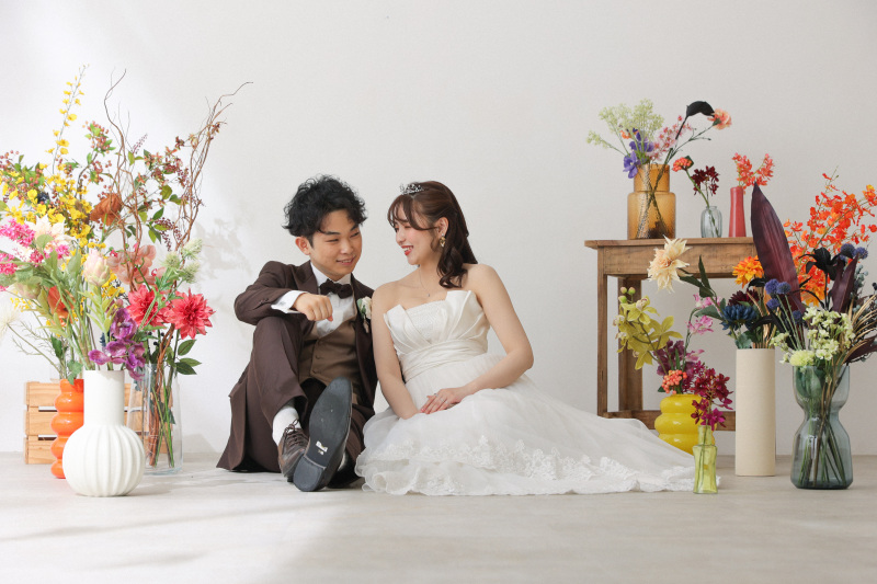 お花に囲まれて