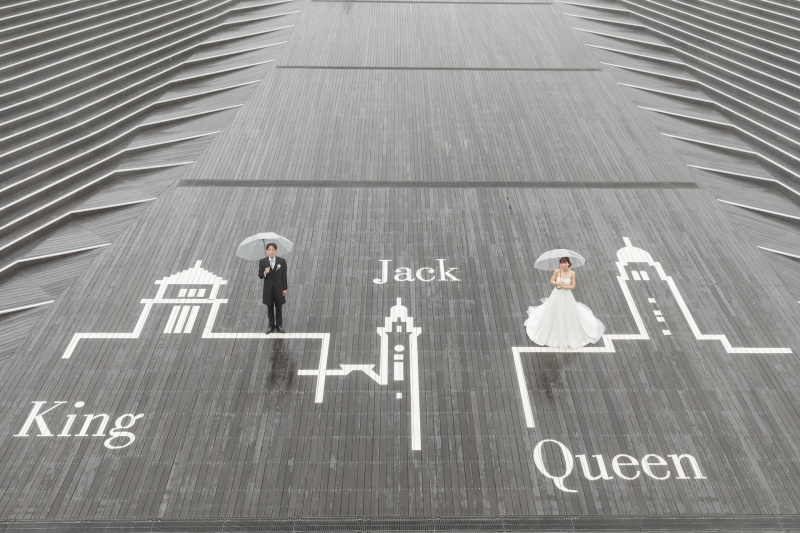 大桟橋へ移動してロケーション撮影へ