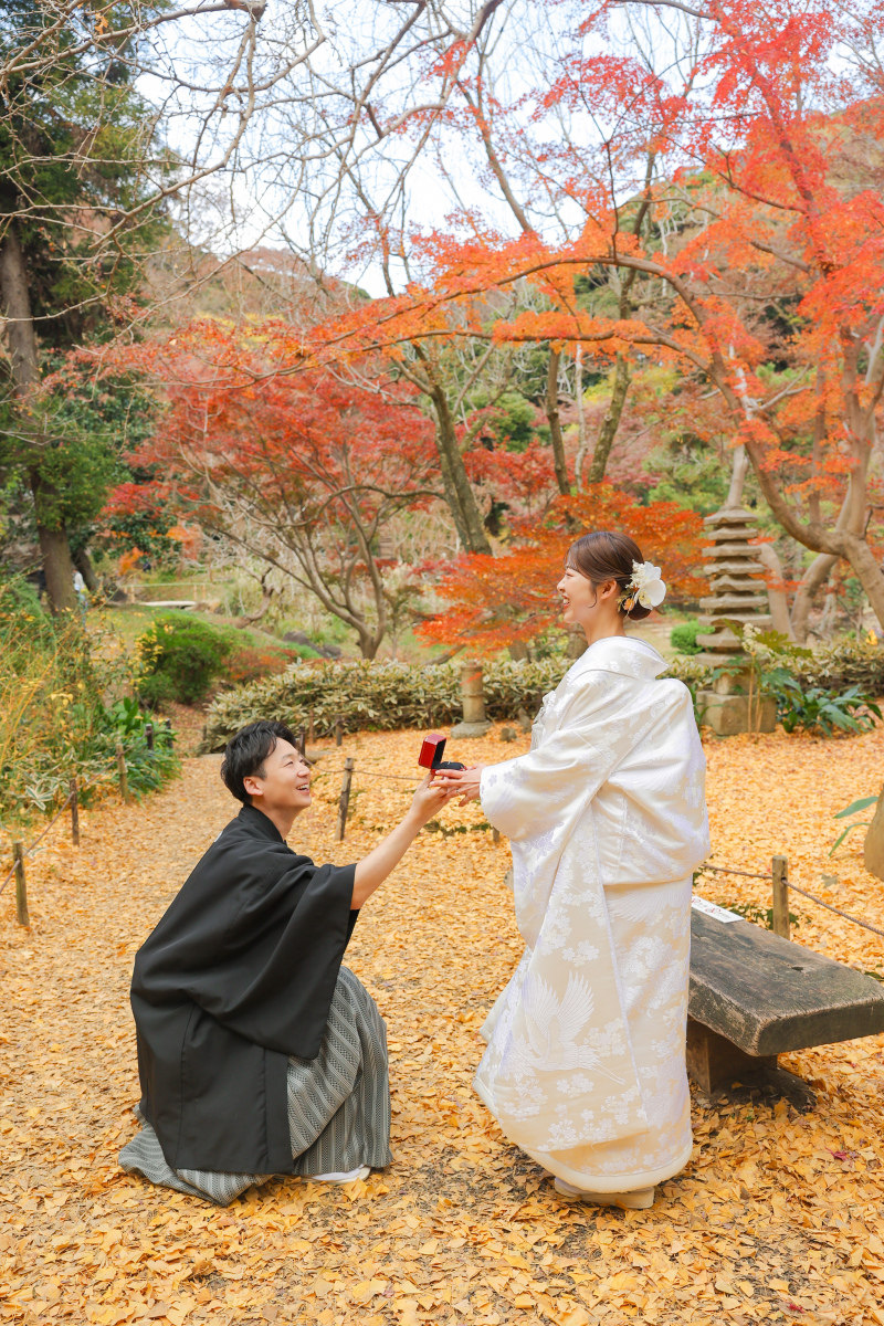 一面の紅葉でプロポーズ