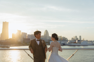 大さん橋で夕景・夜景フォト