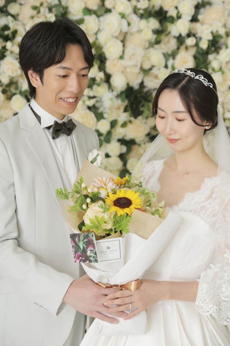 お花に囲まれて