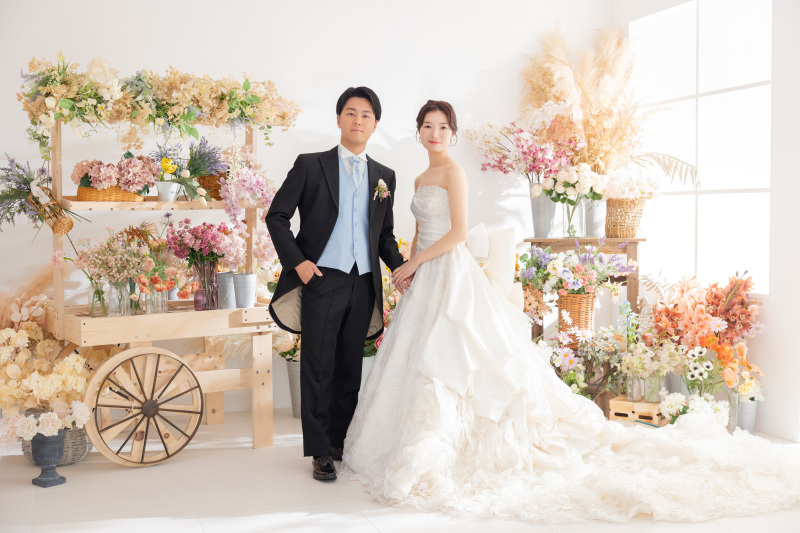 可愛らしいお花屋さんの背景で