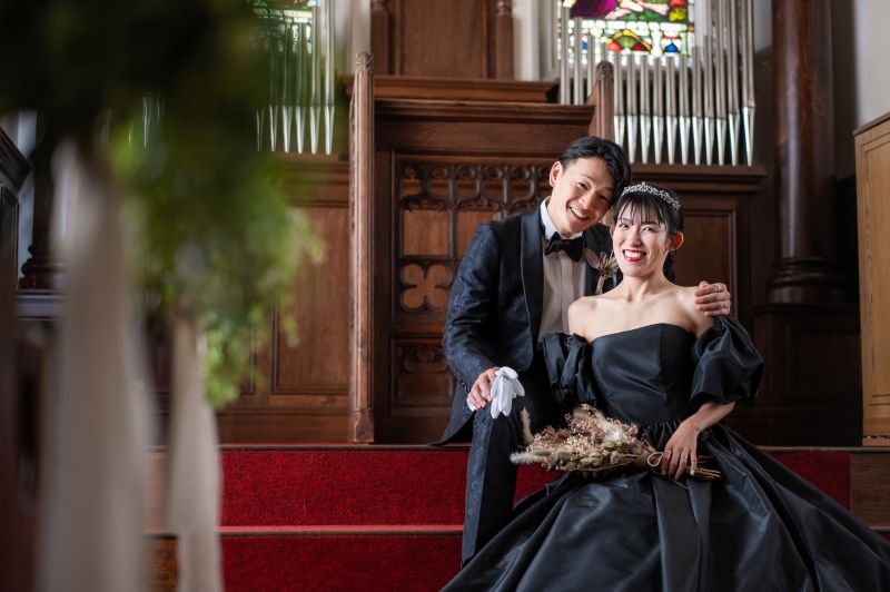 カラードレスはチャペルでも撮影を行いました
