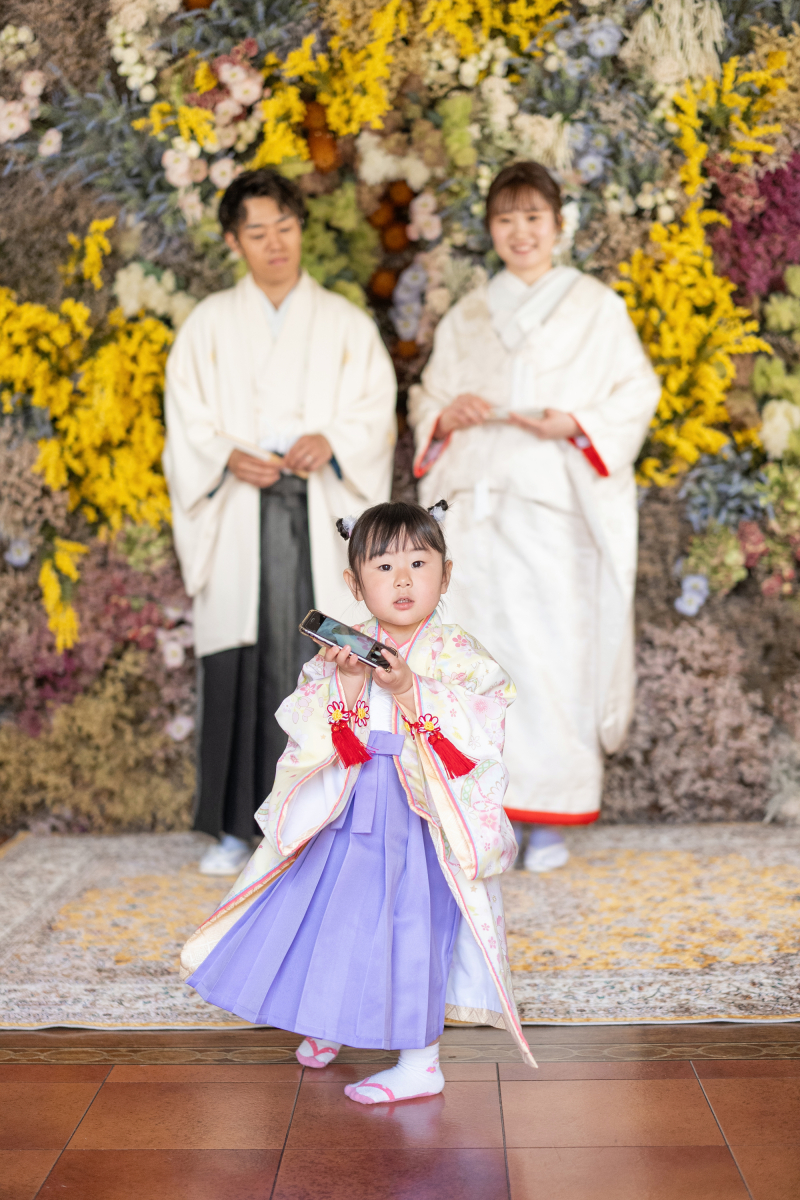 和装撮影@フラワーウォール その2