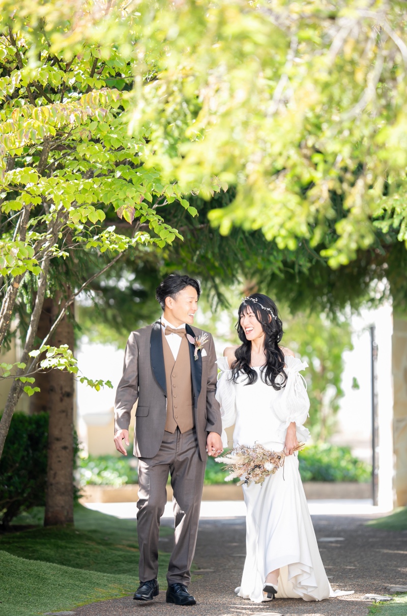 晴れたガーデンでお散歩ショット