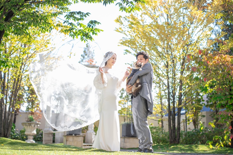 広いガーデンで