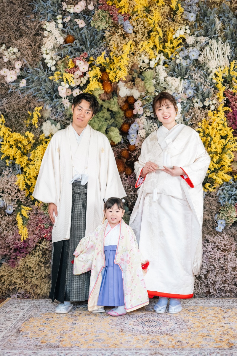 白無垢撮影@フラワーウォール