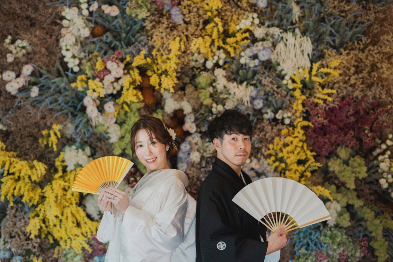 【秋花とロケフォト】ドレス+和装◆\丘陵公園や悠久山で撮影可能/衣装+着付け+ヘアメイク+撮影+データ+アルバム一冊