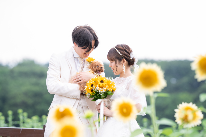 【夏花とロケフォト】ドレス2着◆\丘陵公園や悠久山で撮影可能/衣装+着付け+ヘアメイク+撮影+データ+アルバム一冊