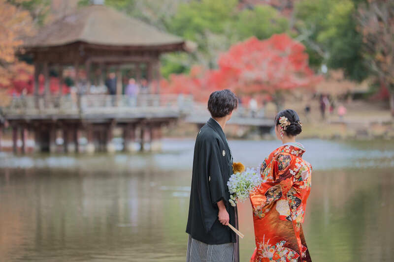 紅葉シーズンも！【和装1点ロケ地2箇所限定プラン「奈良公園ー浮見堂」】 162,800円&rarr;134,200円　全データ300枚以上