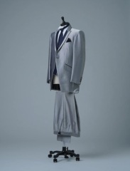 光沢シルバー　パイピングベスト