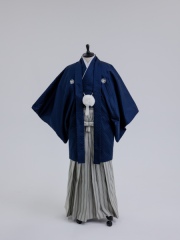 ネイビー×グレー市松