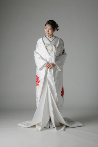 まりに扇面 赤刺繍 / WU00299