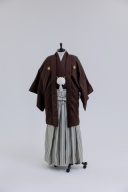 ブラウン×グレー市松