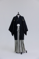 正絹黒×グレー市松