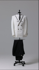 黒パイピング　ジャケットダブルタキシード