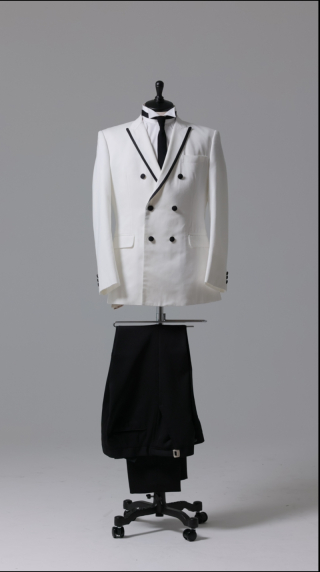 黒パイピング　ジャケットダブルタキシード