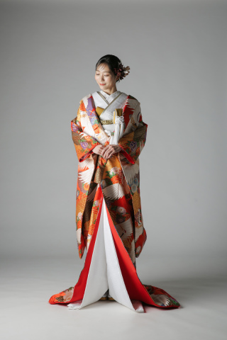 鶴　雲取文様 / IU00894