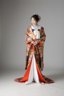 紗綾型 短冊 孔雀 / IU00828