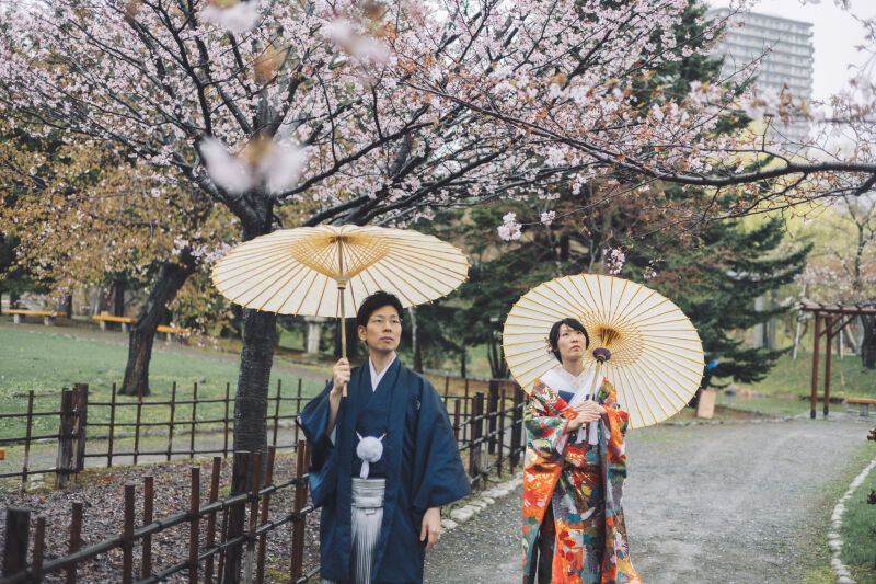 お花見しながら