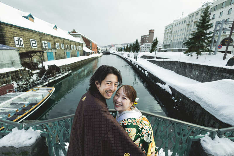 運河をバックに!