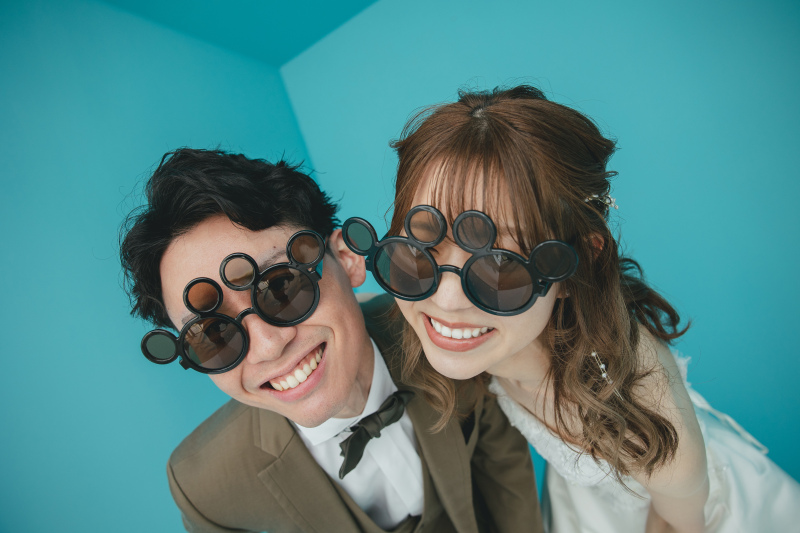 お揃いのサングラス