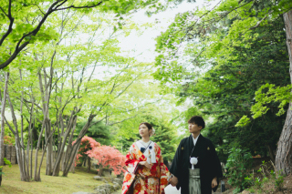新緑の和装中島公園ロケーション
