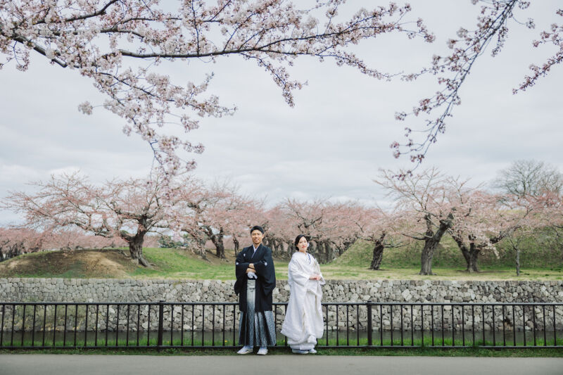 函館で撮る桜ウェディングフォト