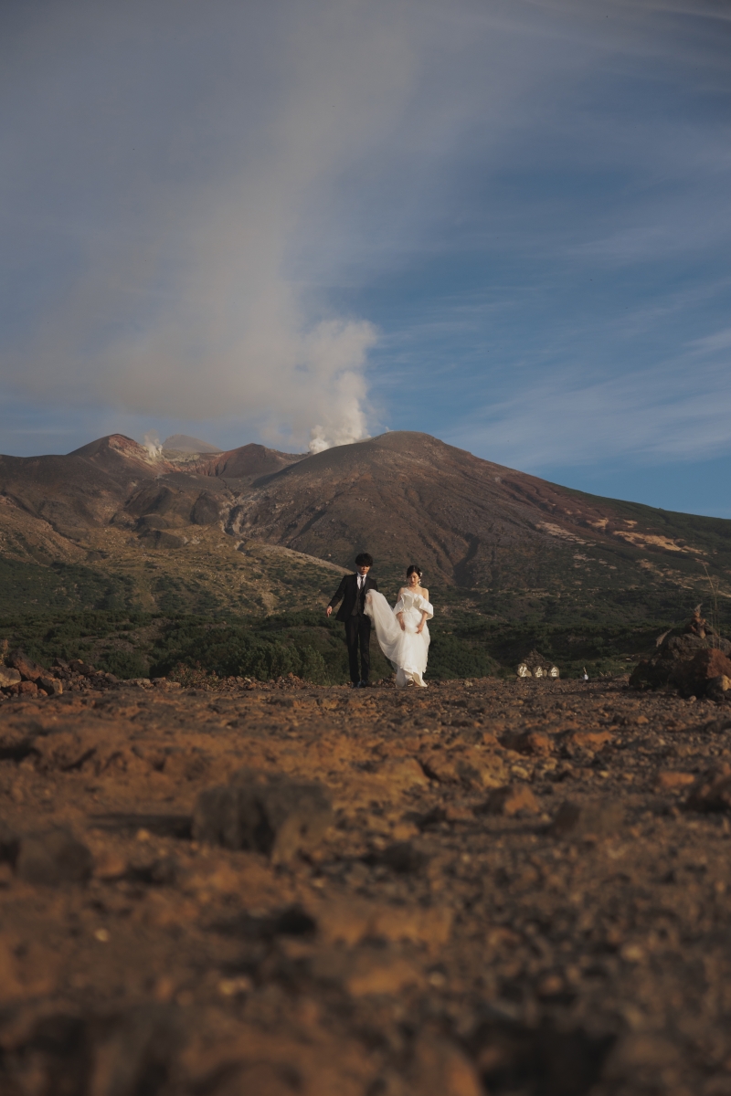夕暮れの十勝岳