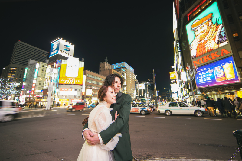 【大通りすすきの周遊】イルミネーション輝く街並みフォト◎アルバム+写真150cutデータ付き(美肌補正含む)