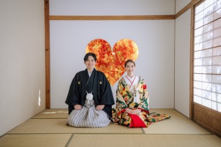 屋内庭園+ハウススタジオプラン 和装も洋装もどちらもお取りいただけるプラン。