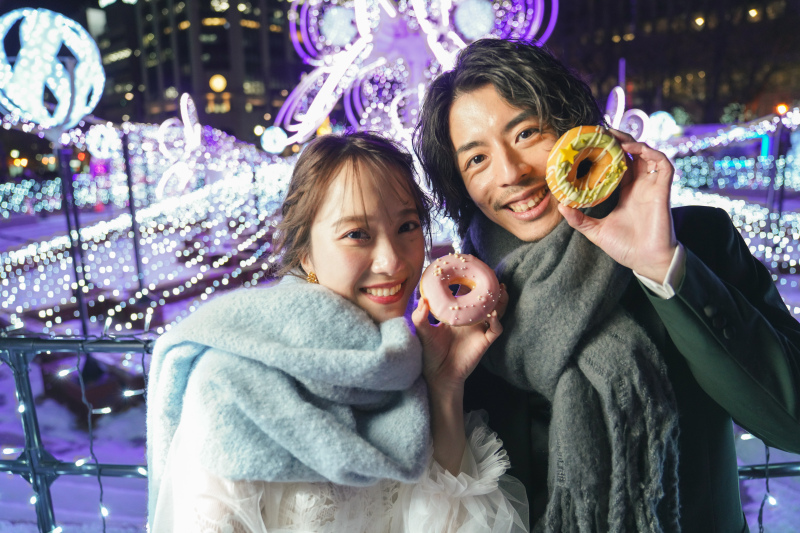 【大通りすすきの周遊】イルミネーション輝く街並みフォト◎アルバム+写真150cutデータ付き(美肌補正含む)