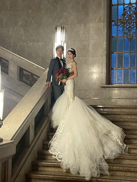 ドレスのボリュームもしっかり出します!