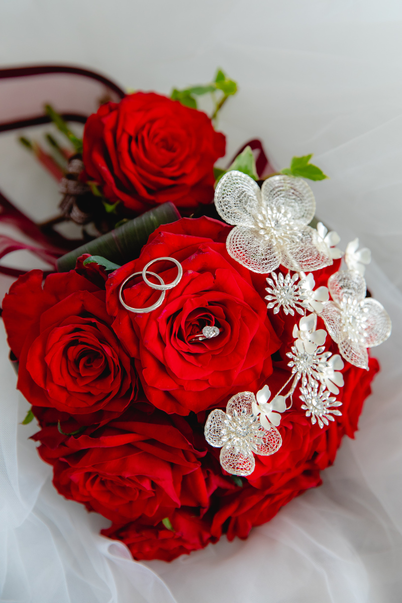 定番のブーケ×リングショット!