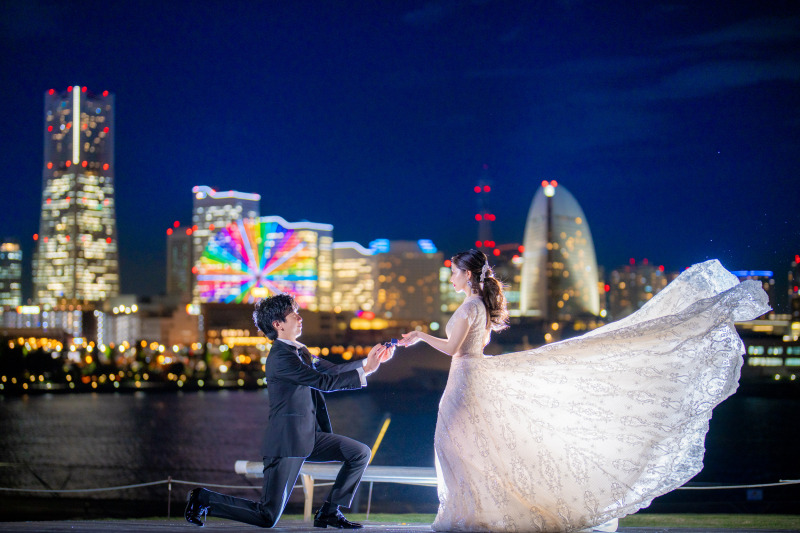 横浜の夜景が楽しめる前撮りプラン♪