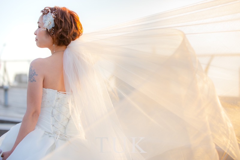 夕陽に照らされて...