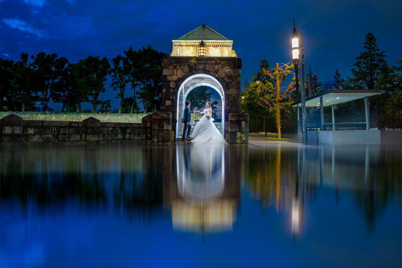 リフレクションショットでふたりだけの世界を作る