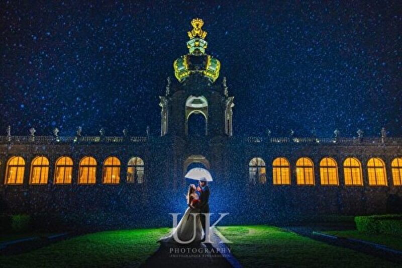 キラキラの雨ショット