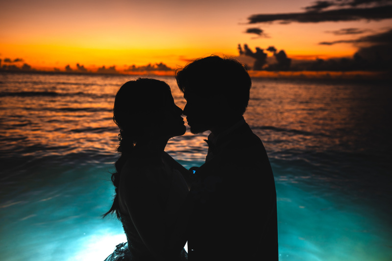 海の中で撮影♪