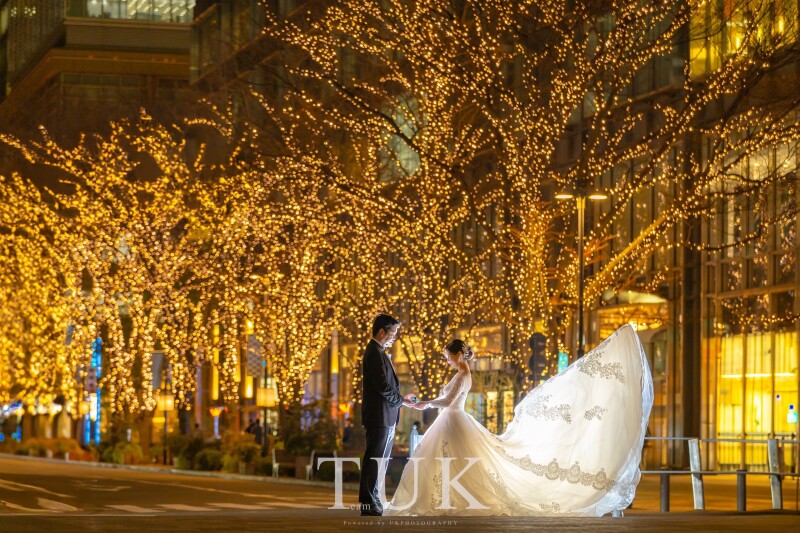 イルミネーション×ドレスふわり♪