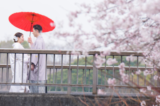 春の空気感に包まれて！桜&times;和装ウェディング